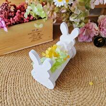 2pcs Resin Mold Rabbit Plaque Flower Basket Gypsum Epoxy Mold, Suitable For DIY Handmade, Easter Decoration, Daily Jewelry Storage Flower Basket Making - White - View 6