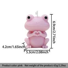 Huayuxun 1个可爱青蛙爱心手形香氛大豆蜡香薰蜡烛 | 家居卧室装饰可爱房间摆件 | 生日情人节礼物 - 彩色 - 查看 14