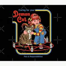 Caring For Your Demon Cat Humorous Occult Pet Care Themed Flannel Throw Blanket Ultra Soft Cozy Fleece For Goth Pet Owners - Màu sắc hình ảnh - Xem 11