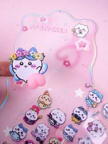 Jiyikawa Stickers Creative High-Looking Usaqi Xiaoba DIY Handbook Decoration Stickers, Cartoon Stickers, Water Cup Decoration Stickers, Children's Stickers, Gift Decoration Stickers (Some Styles May Have Color Differences And Will Be Randomly Sent) - Multicolor - View 4