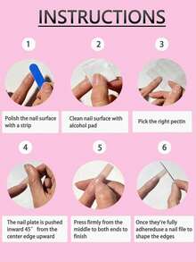 24pcs Y2k Style Nails Medium Square Press On Nails White French Glossy Full Cover Fake Nail Graceful False Nails With Flower And Drill For Women And Girls - Includes Nail File & Jelly Adhesive - Multicolor - View 5