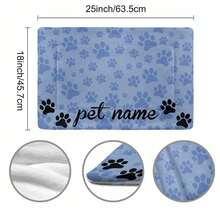 Personalized Pet Insulating Mat With Your Own Pet's Name.This Thick, Cozy Pet Flannel Insulating Mat With Paw Prints Provides Warmth And Comfort, Making It Perfect For Cats And Small Dogs To Relax On. It's Portable And Ideal For Creating A Snug Spot For Your Pet. Perfect Gift For Any Pet Owner, Flexible & Easy To Store & Portable, Gift For Best Friends Mom, Dad, Daughter, Son, Family, Girlfriend, Boyfriend, And Other Pet Lover - Multicolor - View 6