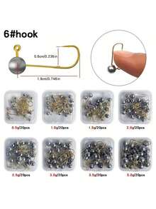 20pcs Lead Sinker Micro Fishing Hooks, Suitable For Soft Bait, Fly Fishing And Ice Fishing, Freshwater And Saltwater - Multicolor - View 6