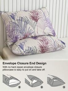 4pcs Floral Pattern Bedding Set, Includes 1 Fitted Sheet, 1 Flat Sheet And 2 Pillowcases, Protects Mattress (Pillow Insert Not Included). Luxury Fitted Sheet Set, Available In Sizes: Super King, King, Queen, Twin. Soft And Comfortable, Suitable For Bedroom, Protects Mattress. Machine Washable. - Multicolor - View 7