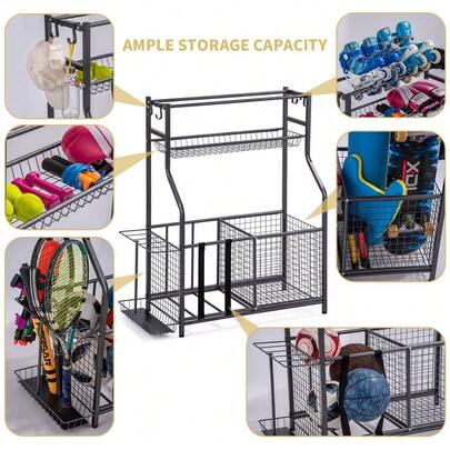 Heavy Duty Iron Storage Rack For Clothing Stationery Grocery Stores - Sturdy Durable Display Shelf