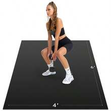 Large Exercise Mat, 10 X 6 8 X 6 7 X 5 6 X 4 7MM Thick Workout Mat For Home Gym, HighDensity Gym Mat For Home Gym Floor, Non Slip Large Yoga Mat - Black6x4 - 查看 1