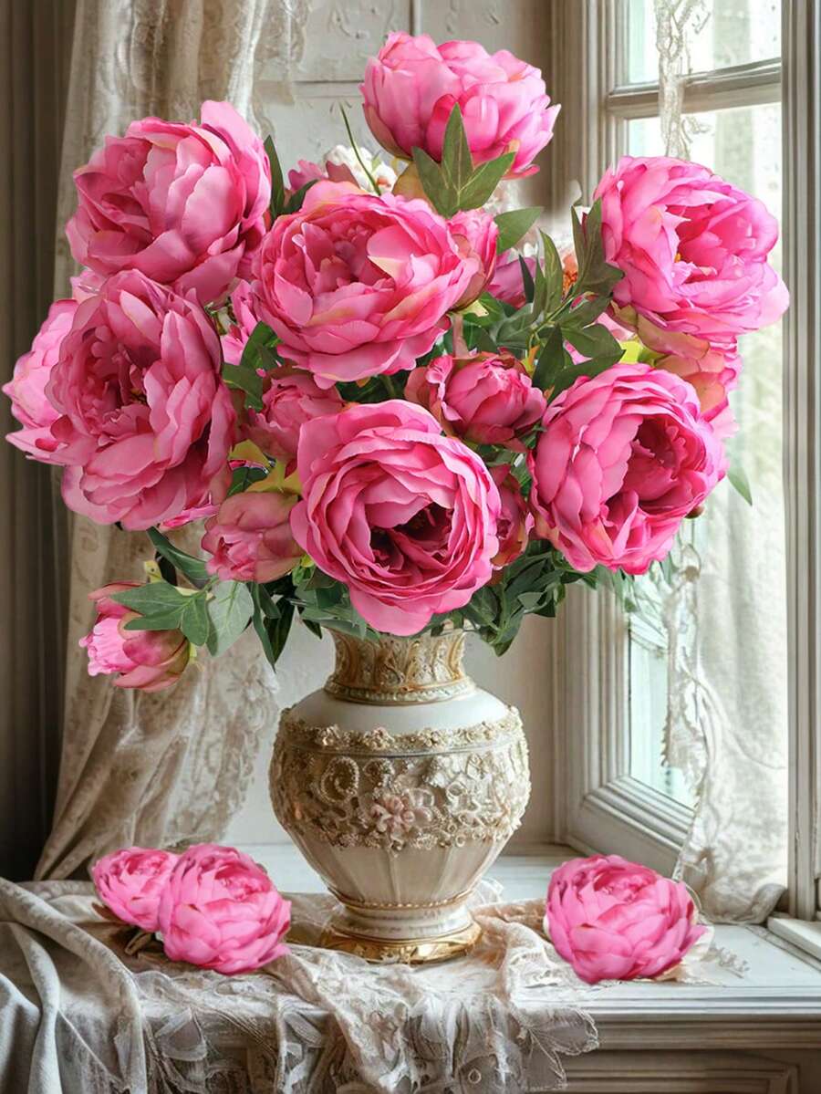 1个仿真牡丹花盆,高53厘米(20.9英寸),有玫瑰红和杏色可选,适合作为母亲节礼物、春夏装饰、礼品、仿真植物、仿真花、仿真绿植、桌面装饰、花园装饰、室内装饰、宿舍/办公室装饰、情人节装饰、派对/活动/节日/生日装饰、玄关装饰、酒店/餐厅/客厅/卧室装饰、婚礼装饰、厨房/花园装饰。 - 彩色 - 查看 1