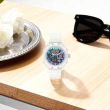 Armani 男士石英表，硅胶表带，防水，时尚耐用，是送给他的完美礼物 - 無色 - 查看 3