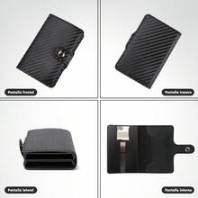 TendenciaCartera De Hombre Con Tarjetero De Aluminio Protección RfidCalidad premium - Marrón claro - Ver 7