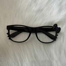 1pc Leopard Eyeglasses Frame (No Lens), Tortoise Round Eyeglasses, Cute No Lens Vintage Decorative Eyeglasses, Fashion Style - 黑色眼鏡 - 查看 9