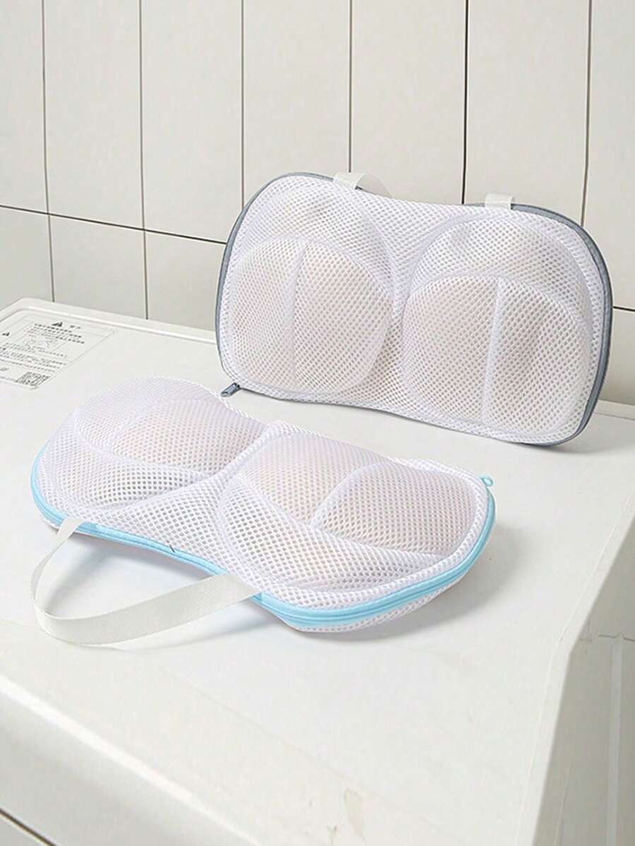 Sac de lavage pliable pour soutien-gorge et sous-vêtements avec fermeture éclair et poignée, protège vos vêtements intimes - Multicolore - Voir 1