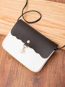 1个女童斜挎零钱包，珍珠吊坠，时尚优雅，撞色和纯色款式，精美礼物 - 彩色 - 查看 6