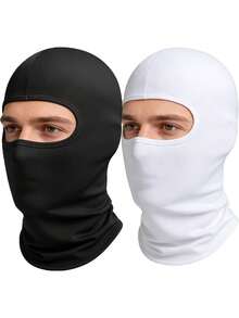 1个或2个装男女通用纯色拉法帽，保暖抓绒面罩颈部保暖套，适合户外运动、滑雪、骑行，也适合秋冬季日常佩戴。 - 彩色 - 查看 4