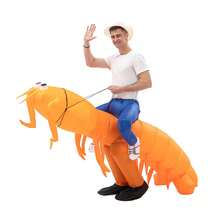 1pc Inflatable Shrimp Costume, Suitable For Height 1.5-2m, Comes With Blower (Batteries Not Included)