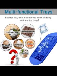 2pcs Square 160-Cavity Silicone Ice Cube Tray, Cold-Resistant , Can Be Used As Ice Mold, Pudding Mold, Suitable For Home, Bar And Various Occasions, Easy To Use