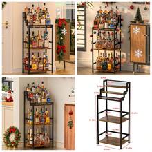 Trapezoidal Liquor Cabinet Bar For Home, Stepped Wine Rack Freestanding Floor, Corner Syrup & Whiskey Stand, Large-Capacity Alcohol Bottle Storage Display Shelf Living Room, Patent Pending - With Open Shelf - View 2