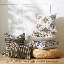 1pc Beige Four-Leaf Flower Single-Sided Chenille Jacquard Pillowcase (Pillow Insert Not Included), Colorful Petal Pattern Home Decor Sofa Bed Cushion Cover, Suitable For Bedroom, Balcony, Living Room, Dining Room, Sample Room Soft Furnishings - Four-leaf Beige Flower - View 2
