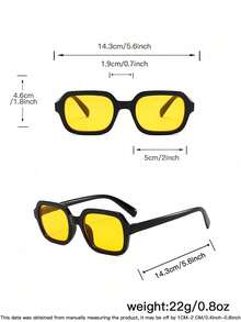 2副男士经典休闲时尚眼镜，方形聚碳酸酯镜框，轻便，适合日常驾驶，带眼镜盒 - 彩色 - 查看 5