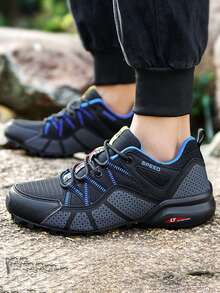 男士徒步鞋、休闲山地自行车鞋、户外运动鞋 - 藍色 - 查看 2