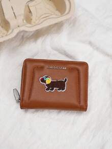 腊肠犬钱包，零钱包，卡通PU皮零钱包，对折短款卡包，零钱包，身份证卡套，多功能卡包，便携旅行卡槽，多隔层零钱包，适合日常通勤、出国旅行，可作为生日、情人节、母亲节、父亲节、护士节礼物，适合送给姐妹、闺蜜、伴侣 - 彩色 - 查看 10