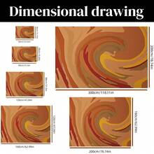 1pc Artistic Orange Swirl Pattern Rug. Velvet Fabric, Approx. 850g, 0.6cm Thick. Durable, Non-Slip, Easy To Clean. Available In Multiple Sizes. Suitable For Kitchen, Living Room, Dining Room, Bedroom, Balcony, Bathroom, Study And Other Scenarios. An Ideal Choice For Home Decor. - Multicolor - View 4