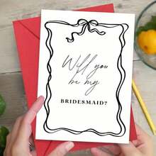 你想让我的伴娘拍张照片吗？贺卡——非常适合婚礼、婚宴和订婚活动 - 彩色 - 查看 2