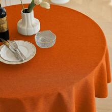 Faux Linen Fall Round Tablecloths 60 Inch, Waterproof Decorative Washable Texture Rustic Circle Table Cloth Cover For Dining Kitchen Party Farmhouse Outdoor(60 Inch,Round (2-4 Seats),Rust),Rust60inchRound - Rust60inchRound - View 3