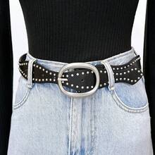 1 chiếc thắt lưng đính đá thời trang nữ, phụ kiện thời trang thường ngày đa năng. - Nhiều màu - Xem 7