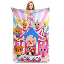 Plims Fuzzy Blankets Clown Custom Throw Blanket For Sofa Bedding Lounge 200x150cm Plush Thin Quilt,.Jpg - trắng - Xem 1