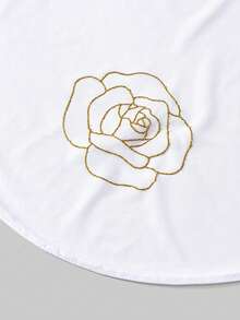 1pc Dubai Middle East New Rose Flower Shower Gold Crystal Chiffon Bandana Scarf, Versatile Turban Head Wrap For Women - Multicolor - View 5