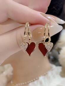 2pcs Minimalist Letter Design Small Stud Earrings, Mini Everyday Versatile Cartilage Earrings For Women - Love - View 4