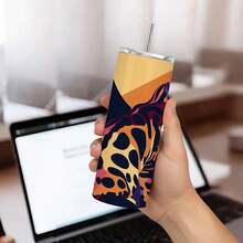 1pc 20oz Vibrant Bengal Cat Insulated Tumbler With Lid & Straw - 304 Stainless Steel, Durable & Stylish For Sports, Outdoor Activities, Perfect Gift Idea, Outdoor Hydration|Artistic Tumbler|Durable Construction - 1pc - 查看 3