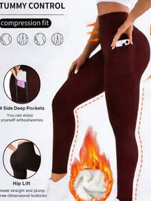 Easithlete High Waisted Leggings With Y Shaped Seam For Women - Soft Opaque Slim Tummy Control Butt Lifting Legging Pass Squat Tested For Running Cycling Yoga Pickleball Exercise Casual - Đỏ - Xem 1