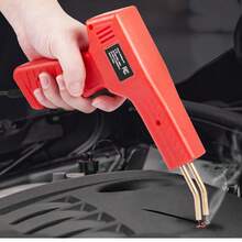 Soldador de plástico, Pistola de soldadura de plástico de 100W con grapas calientes de 800PCS, Pistola de soldadura de grapas calientes profesional, Kit de reparación de parachoques de plástico para coches con luz led para kayak, Juguetes, Reparación de grietas de plástico - Rojo - Ver 9