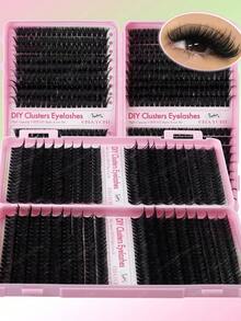 CMAYOME 720/648 片装合成睫毛胶水套装，D 卷合成睫毛嫁接套装，包含 10D + 20D + 30D + 40D + 50D + 60D + 80D + 100D + 120D + 150D，长度从 9 毫米到 18 毫米混合，蓬松柔软的合成睫毛。轻盈柔软，簇状设计。