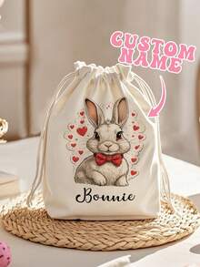 1pc Custom Easter Bag, Personalised Easter Bunny And Egg Hunt Gift Bag, Custom Easter Sack, Easter Bunny, Easter Party Bags, Easter Decorations, Easter Egg Hunt, Boys Girls Easter Gifts, Name Sacks, Anniversary Gift, Valentine Gift, Birthday Gift, Wedding Gift, Mother's Day Gift, Father's Day Gift, Best Friend Gift, Gift For Mom/ Dad/ Her/ Him/ Girlfriend/ Boyfriend/ Wife/ Husband/ Friend