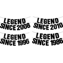 1套黑色亮片 Legend Born In 2010/2008/1996/1986 生日派對 DIY 字母橫幅，亮片數字 16th/18th/30th/40th 週年派對裝飾，Vintage Legend Since Year 男士復古里程碑生日派對橫幅標誌花環 - 彩色 - 查看 1