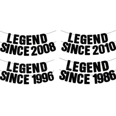 1Set,Black Shiny Legend Since 2010/2008/1996/1986 Birthday Party DIY String Glitter Banner - Shiny Digits Age 16th/18th/30th/40th Party Decorations Suitable For 16/18/30/40 Year Birthday Party Supplies, Room & Decorations, Legend Brand Since 2010/2008/1996/1986