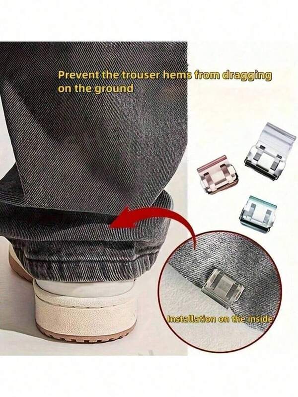 Invisible Pant Leg Fixers, Can Shorten Pant Length, Prevent Pants From Dragging On The Ground, Seamless Hidden Pant Leg Clips, Waterproof, Portable, Suitable For Jeans And Casual Pants