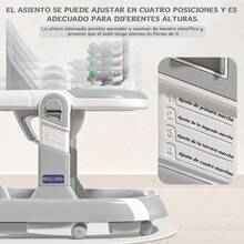 Andador Multifuncional Para Bebé Musical Con Toldo - Aprendizaje Para Bebé De 6-12 Meses - Gris - Ver 6