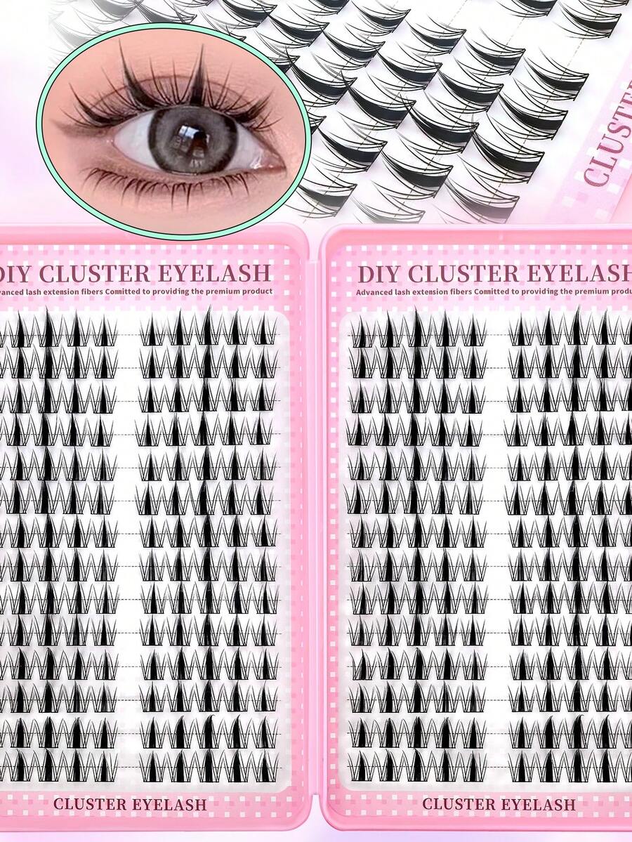 Miss Diamond 280 sợi mi giả Manga, mi giả kiểu Fairy Angel Wet Look, mi nối tự nhiên kiểu Anime dành cho người mới bắt đầu trang điểm DIY. - C - Xem 1
