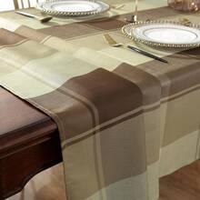 Honellaty Rectangle Tablecloth Checkered Polyester Table Cloth Spill-Proof Wrinkle Resistant Plaid Fabric Table Cover Kitchen Dinning Outdoor, 52 X 70 Inch Taupe,70inchx52inch(Rectangular),Taupe - 灰褐色 - 查看 8