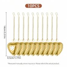 10 قطعة مصفاة شاي من الفولاذ المقاوم للصدأ لشاي الأوراق الفضفاضة - مصفاة شاي وموزع بشكل قلب، منخل شاي للتحضير، سهل التنظيف، متوافق لتحضير شاي الأوراق الفضفاضة وشاي الزهور، كيس توابل للطهي، شاي غونغ فو، حفلات الشاي - - - مشاهدة 8