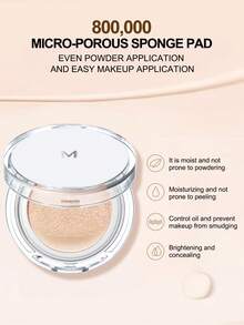 MISSHA Air Cushion Foundation - Lightweight Texture, Strong Coverage, Long-Lasting, Waterproof And Oil-Free, Contains Moisturizing Ingredients, Satin Finish, Suitable For All Skin Tones In Light Beige (Refill Included) - 21 - View 8