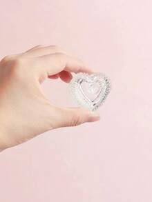 Klimonla 1pc Heart Shaped Nail Art Pen Cleaning Cup,Nail Supplies,Nail Tools,Nail Art Tools,Back To School,Nails,Nail Tools For Press On Nails - Clear 2 - 查看 5