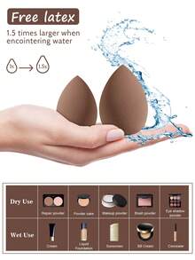 54pcs Makeup Brush Set With Makeup Sponges, All-In-One Beauty Tools Kit For Daily Facial Makeup - Coffee Brown - View 3