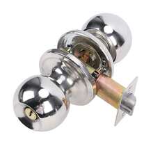 4 piezas perilla de puerta con llave para puerta de recámara con llaves, perilla de puerta de acero inoxidable con cerradura y llave, manija de puerta de bola con llave con cerradura y llave - Plateado - Ver 10