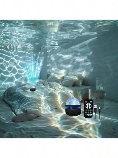  USB Wave Projector With Ripple Effect, Gives A Soothing Wavy Ambiance, Suitable For Toys, Gifts, Birthday Presents, Game Room, Bedroom, Living Room