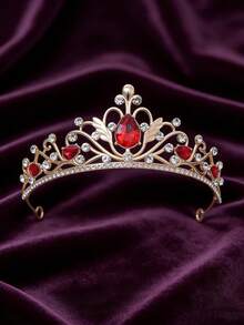 تاج مرصع بالراين للنساء، تاج أميرة أنيق، مناسب لحفلات عيد الميلاد والحفلات الراقصة والزفاف وعيد الحب - متعدد الألوان - مشاهدة 1