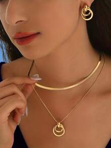 Snake Flat Necklace Set